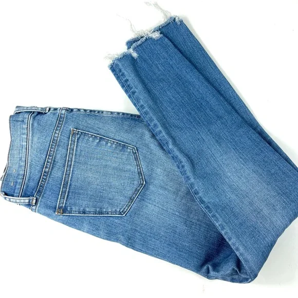 MADEWELL skinny JEANS 9” mid-rise Distressed medium wash blue denim jeans 27 - Picture 4 of 11